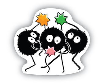 Soot Sprites Sticker | Cute Ghibli Vinyl Decal | Kawaii Studio Ghibli Sticker | Anime Aesthetic Sticker | Spirited Away & Totoro Merch