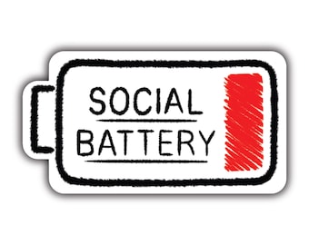 Social Battery Sticker: Introvert Vinyl Decal