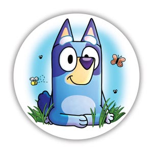 Bluey Sticker – Cute Vinyl Decal, Bluey Dog Sticker, Water-Resistant Sticker for Laptop, Water Bottle, Kids Gift, Planner, Blue Heeler Art