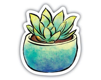 Potted Plant Sticker – Cute Houseplant Vinyl Decal – Greenery Sticker for Laptop, Water Bottle, Journal, Home Decor, Plant Lover Gift