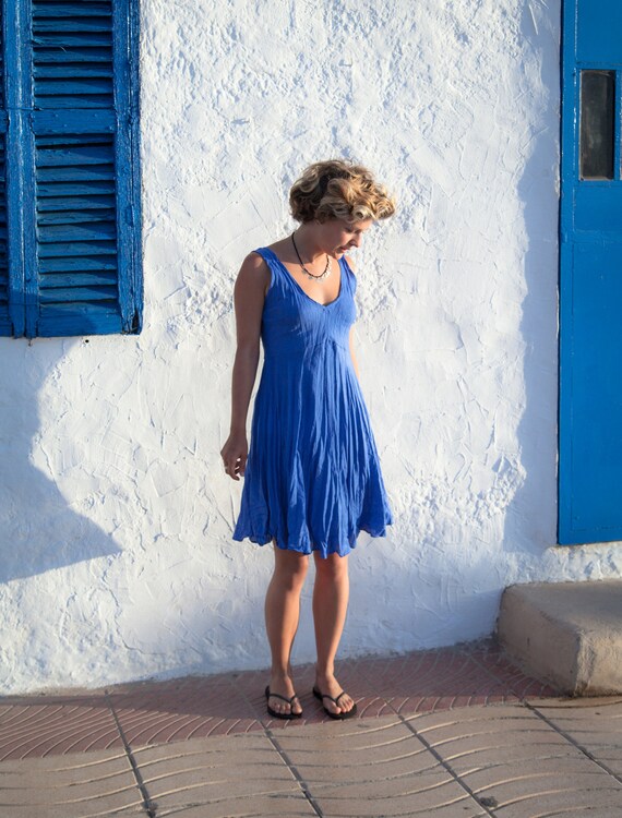 bright blue summer dress