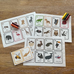 Animal ABC Flashcards: Printable Alphabet Cards for Preschoolers (A4 & US Letter Sizes) (Digital Download)