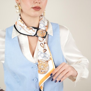 Neck Scarf - Artist Neck Scarves - Modern Neck Scarf - Retro Neck Scarf - Silk Scarf - Gift For Mom - Gift for Women - Excellent Neck Scarf