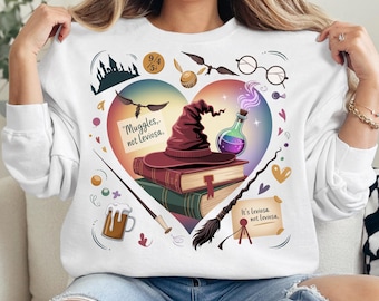 Levitating Magic Heart PNG | Harry-Inspired Sublimation Design | Whimsical Wizard Clipart