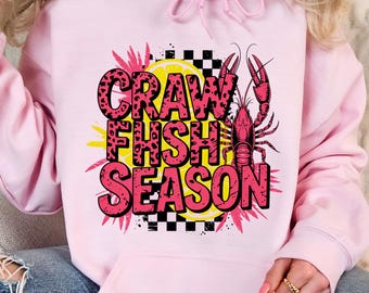 Crawfish Season PNG | Leopard Print Seafood Sublimation | Festival T‑Shirt Clipart