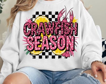 Seafood Boil PNG | Crawfish Season Graphic with Leopard Print & Lemon