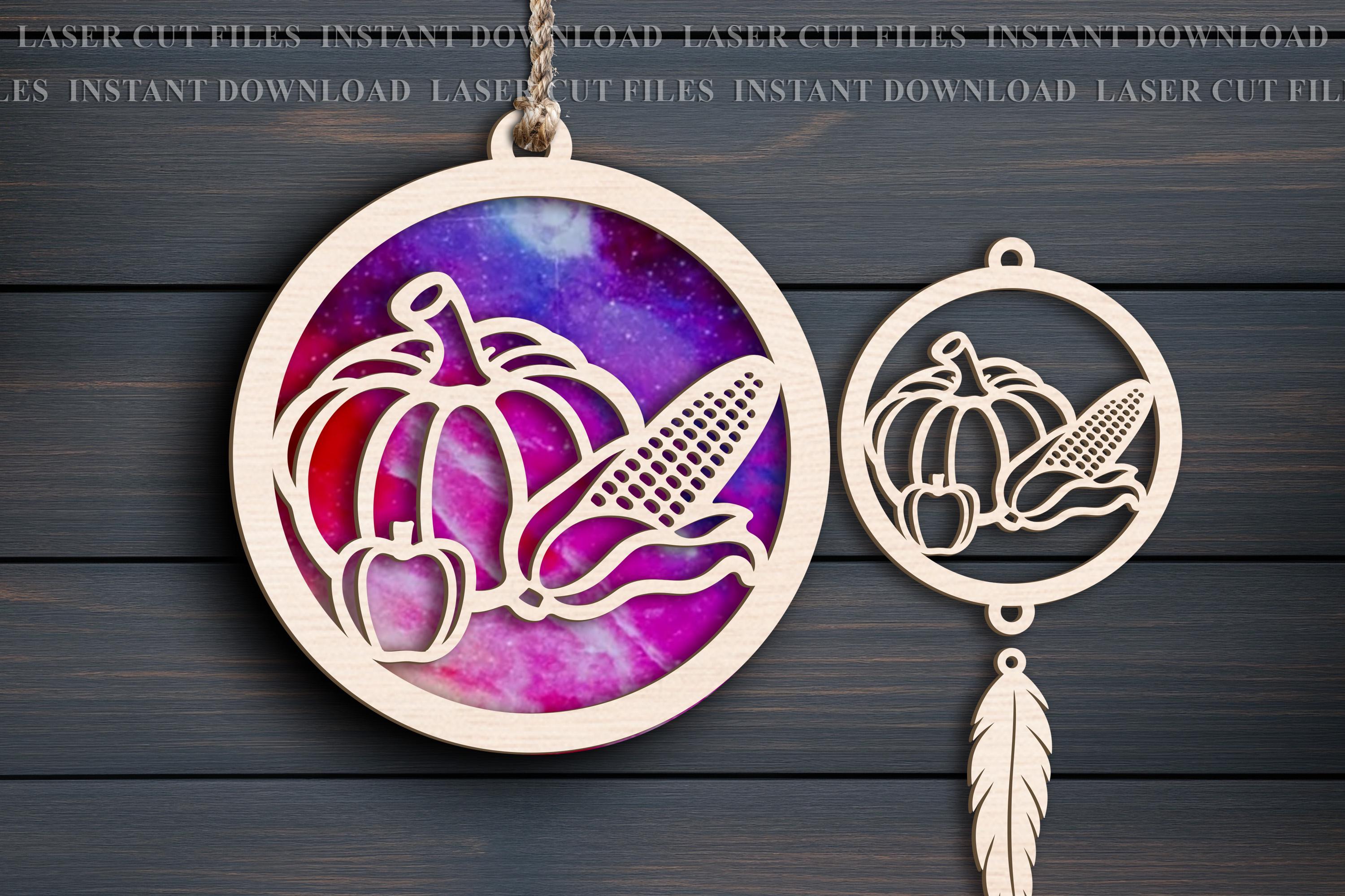 Pumpkin Suncatcher SVG Bundle Fall Thanksgiving Laser Cut Template