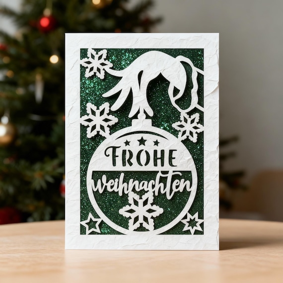 Weihnachtskarte svg Weihnachtskarten: für Cricut, ScanNcut, Silhouette Studio (digitaler Download)