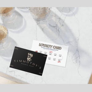 理髪店のロイヤルティカード、理髪店のロイヤルティカード、理髪店の顧客特典カード、ロイヤルティカード、理髪店、名刺、ロイヤルティ、カード