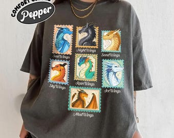 Wings of Fire Dragons Comfort Color Shirt, Queen of Pyrrhia Graphic Tee, NightWings SeaWings IceWings Shirt, Dragon Lover Gift