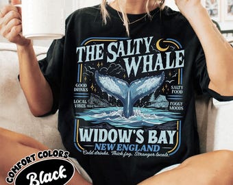 The Salty Whale Widow's Bay Nautical Harbor T-Shirt, Coastal Mystery TV Show Fan Tee, New England Inspired Gift Shirt