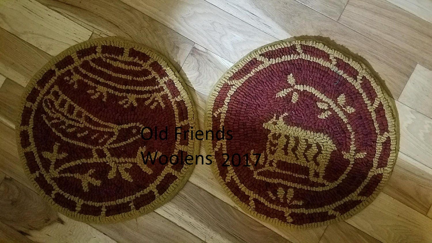 Redware Hook Rug Chair Pad Patterns-Set of Four — Old Friends Woolens