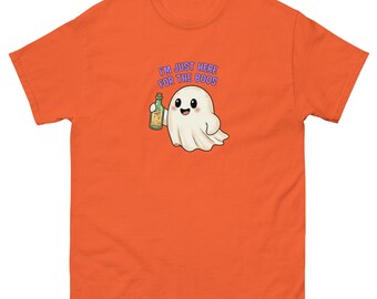 Camiseta fantasma - Just Here for the Boos, camiseta unisex de algodón