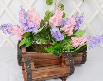 Rustic wooden flower pot, small gardener, marriage, interior decoration, farm
