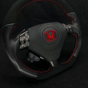 Volante redondo superior e inferior plano para Honda Accord CL7 CL9 Acura Tsx 2004-2008