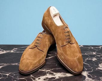 NewBally Designs For Men's Bespoke Brown Suede Lace up Formal Derby Shoes