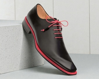 NewBally Designs For Men's Pure Handmade Black Leather Lace up Formal Dress Oxford Shoes