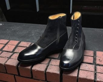 Two-Tone Suede & Leather Side Zipper Boots - NewBally Designs