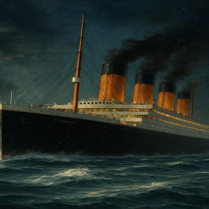 RMS Titanic Ship Painting: Nautical Wall Art Print (Digital Download