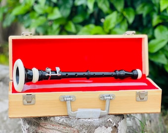 Flûte traversière folklorique en bois fait main en palissandre noir avec 2 anches et étui rigide | Chanteur de flûte traversier celtique accordable