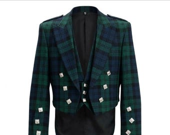 Ensemble kilt, veste et gilet en tartan écossais Prince Charlie pour homme | Tailles 34" à 54"