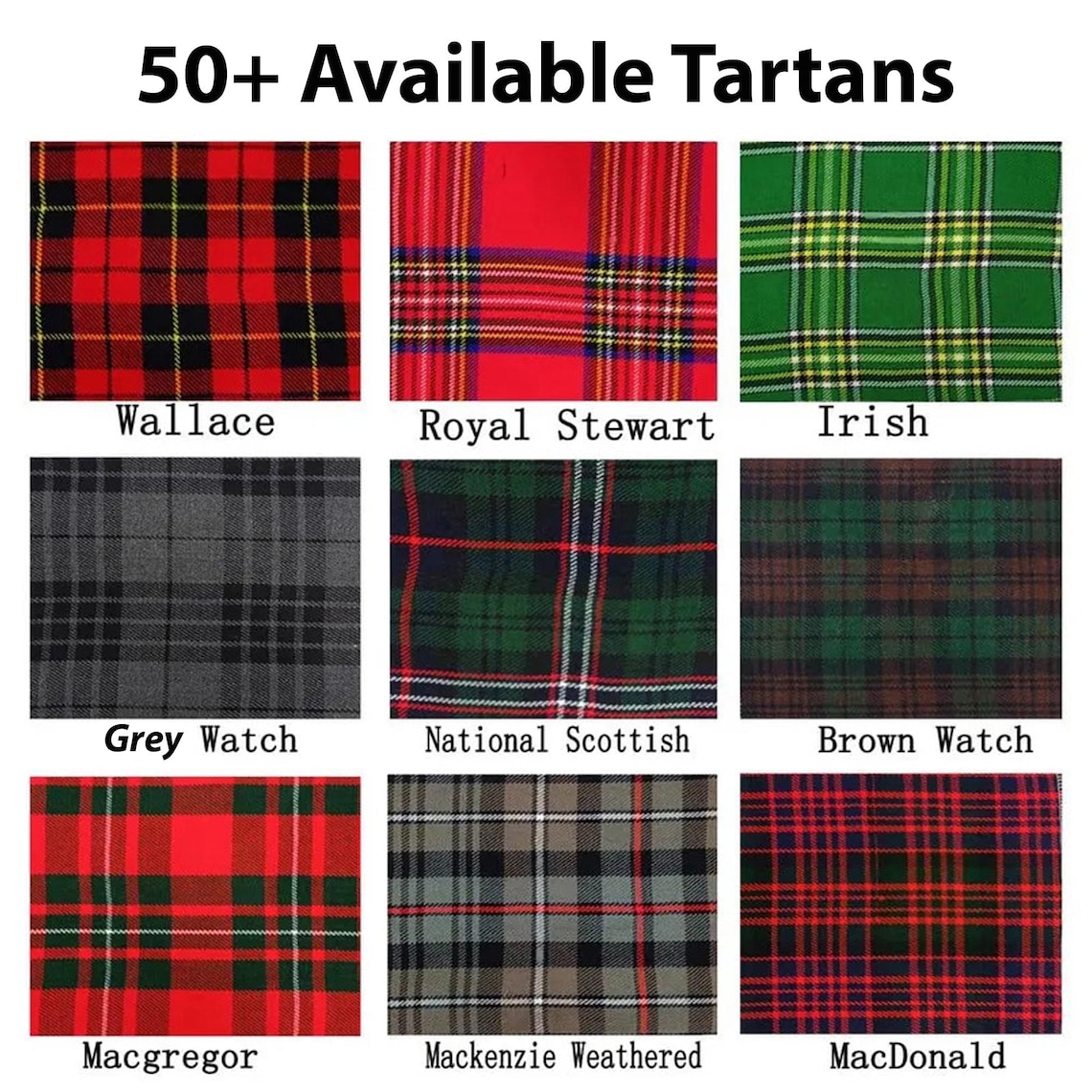Custom 13oz Scottish Tartan Fabric by the Yard | 54" Wide | 50+ Clan ...