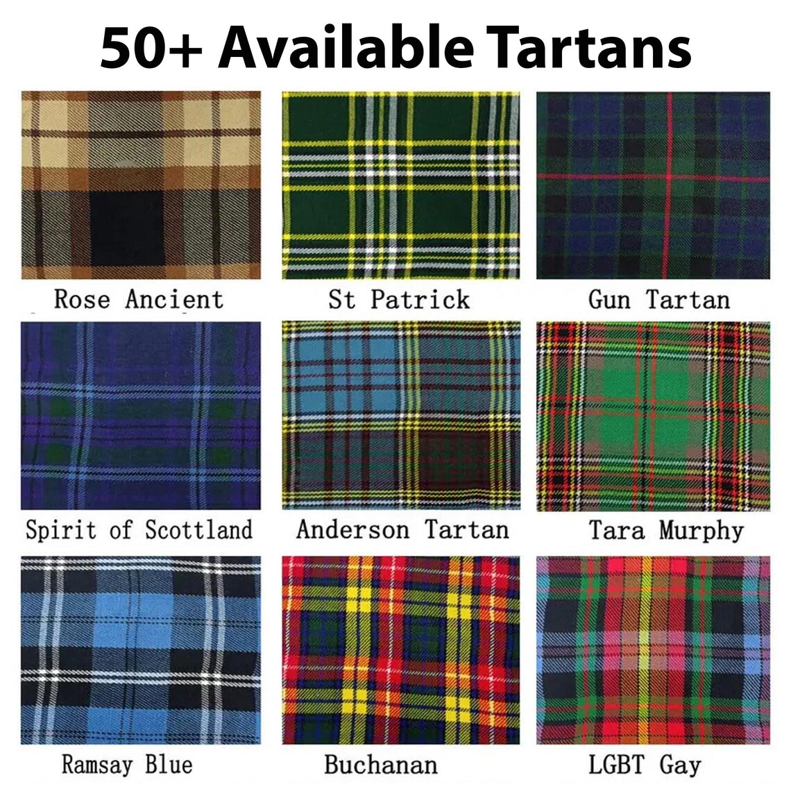 Custom 13oz Scottish Tartan Fabric by the Yard | 54" Wide | 50+ Clan ...