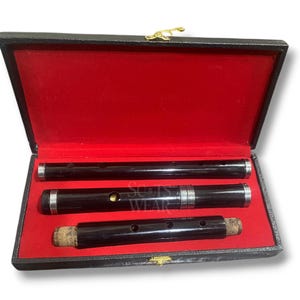3-Part Professional Irish D Flute – Handmade Black Finish Rosewood Flute With Hard Case Length 23&#39;&#39; | Traditional Celtic Musical Instrument