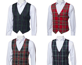 Débardeur écossais pour homme - Gilet traditionnel des Highlands avec 5 boutons | Robe kilt à carreaux disponible dans plus de 50 modèles de tartans de clan