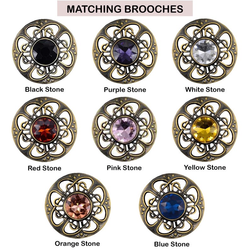 Ladies Scottish Tartan Shawl Matching Brooch