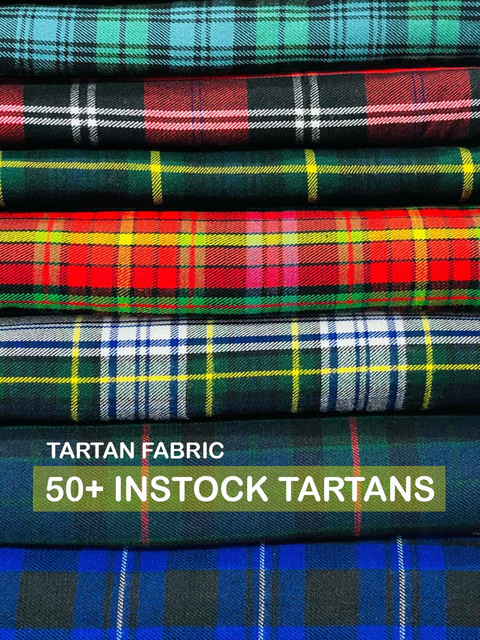 Scottish Clan Tartan Fabric by the Yard: 13oz Acrylic Wool Plaid | 54 ...