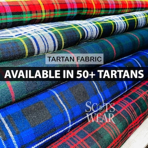 Custom 13oz Scottish Tartan Fabric by the Yard | 54&quot; Wide | 50+ Clan Plaids Available