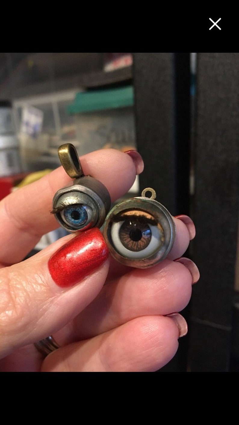 Doll Eyeball Necklace vintage blinking handmade Eye jewelry Etsy