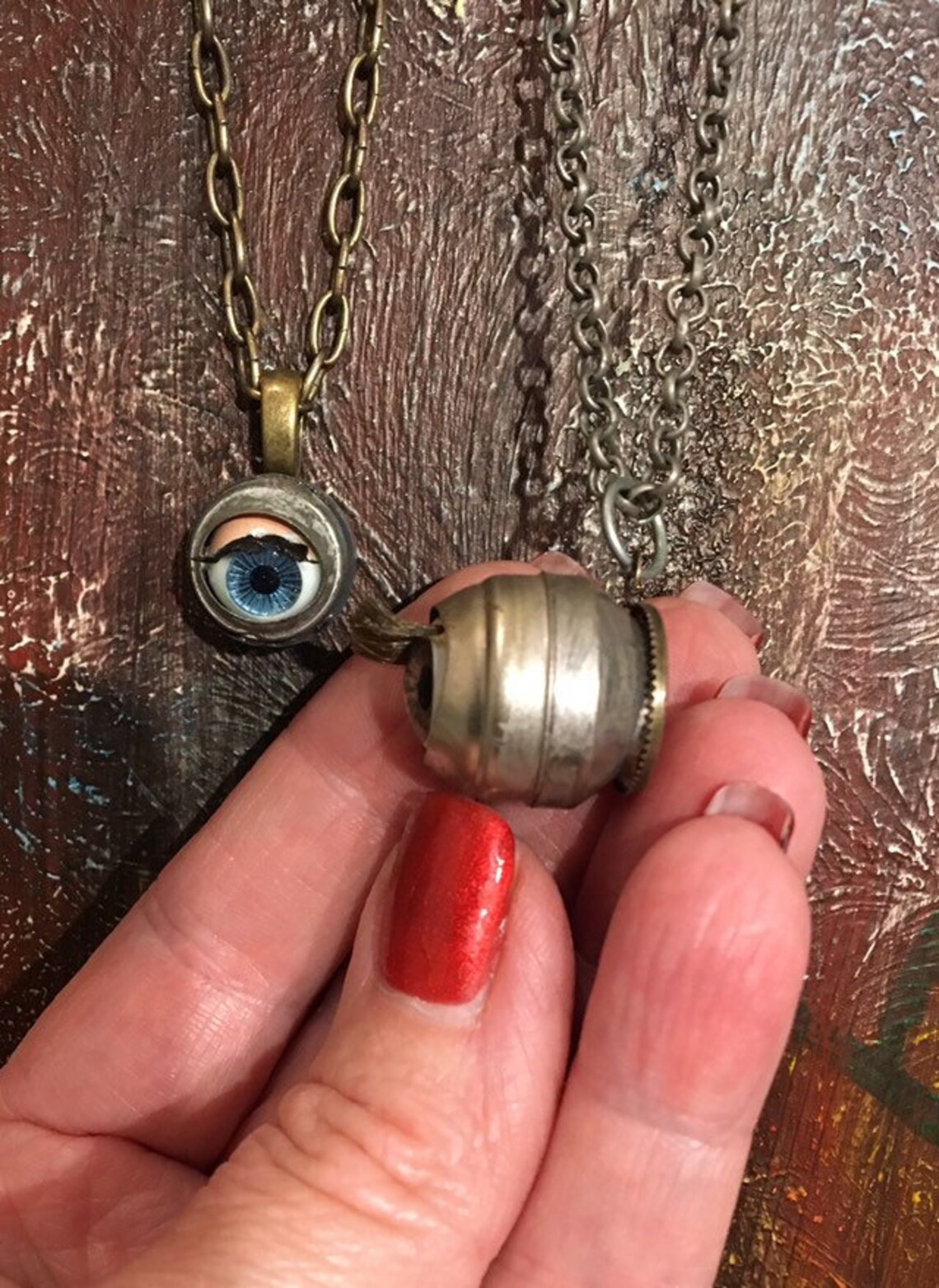 Doll Eyeball Necklace vintage blinking handmade Eye jewelry Etsy