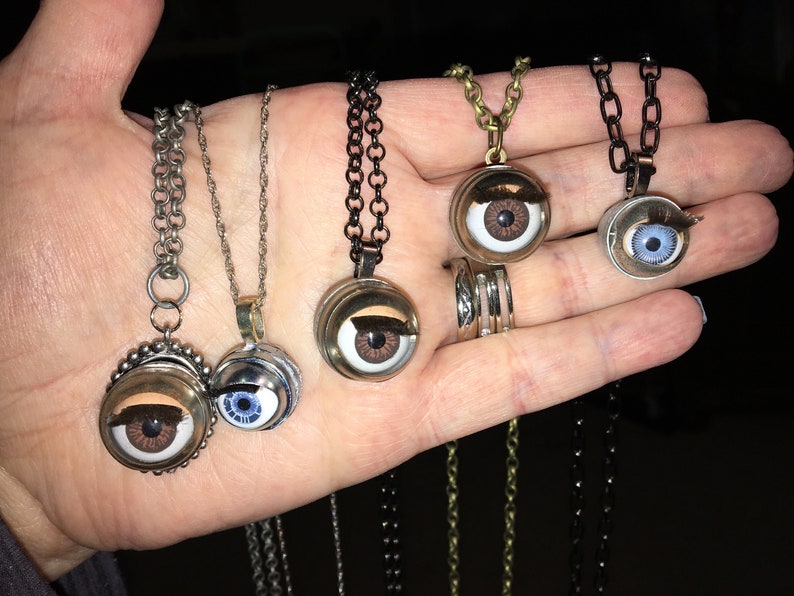 Doll Eyeball Necklace vintage blinking handmade Eye jewelry Etsy