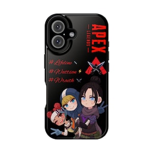 Gamer Magnetic Phone Case, Apex Legends Tough Case for Wraith, Lifeline, Wattson Fans, Gaming Phone Cover, Gamer Phone Accessories