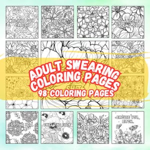 Printable Coloring Pages | Funny Swear Word Coloring Sheets | Adult Humor Coloring Book | Instant Download for Adults | Relax & Laugh
