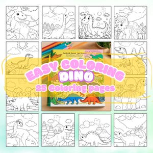 25 Printable Dinosaur Coloring Pages for Kids | Baby Dino Activity Sheets | Dinosaur Party Games & Printables | Instant Digital Download