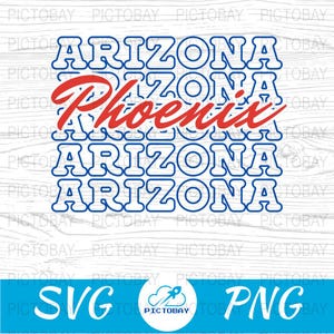 Arizona Phoenix SVG PNG Clipart, Digital Download, State Outline, Skyline Art