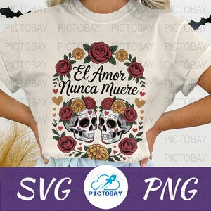 Dia de los Muertos PNG Sublimation Image | Sugar Skull Digital Download | Day of the Dead Clipart