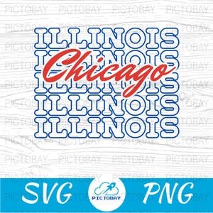 Illinois Chicago Skyline SVG PNG, digitale download, windy City clipart, Chicago Instant Download, stadsgezicht silhouet, reizen illustratie