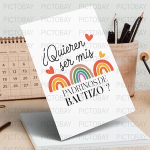 Quieren Ser Mis Padrinos De Bautizo SVG | Digital Download | Godparents Proposal Template | Baptism Godparent Request | Instant Download
