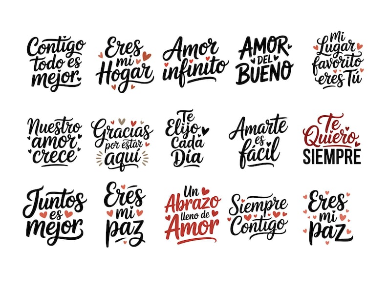 Frases De Amor SVG Bundle | Diseños Románticos En Español | SVG PNG ...