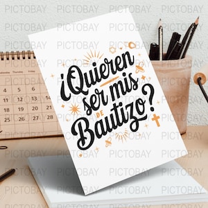 Quieren Ser Mis Padrinos De Bautizo SVG | Digital Download | Godparents Proposal Template | Baptism Godparent Request | Instant Download
