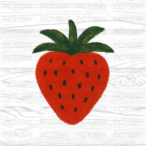 Strawberry Fruit PNG, High-Resolution Digital Download, Summer Fruit Clipart, Scrapbooking Graphics, Instant Download, Commercial Use