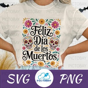Day of the Dead PNG Sublimation Image | Dia de Los Muertos Digital Download | Sugar Skull Clipart | Mexican Fiesta Art | Instant Download