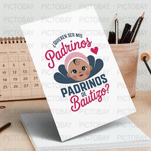 Quieren Ser Mis Padrinos De Bautizo SVG | Digital Download | Godparents Proposal Template | Baptism Godparent Request | Instant Download