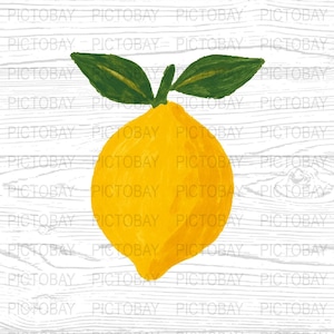 Bright Lemon Fruit PNG, High-Quality Digital Download for Crafts & Design