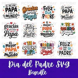 Dia del Padre SVG Bundle | 15 Unique Father's Day Designs | Digital Download