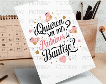 Godparent Proposal SVG Template | Baptism Request (Digital Download)